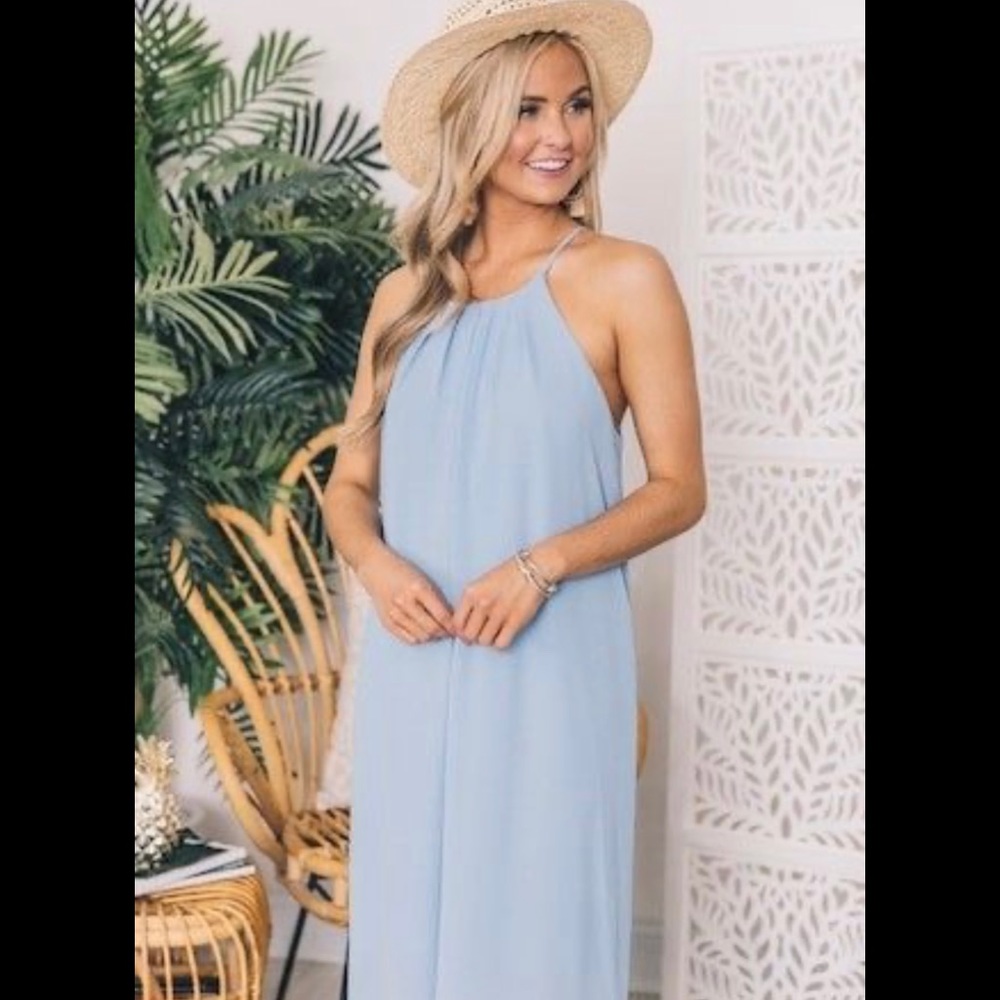 Pink Lily Blue Maxi Dress